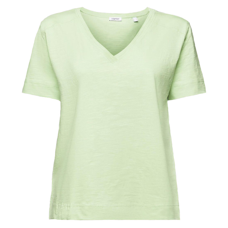 CAMISETA TEJIDO JERSEY CON CUELLO PICO MUJER ESPRIT