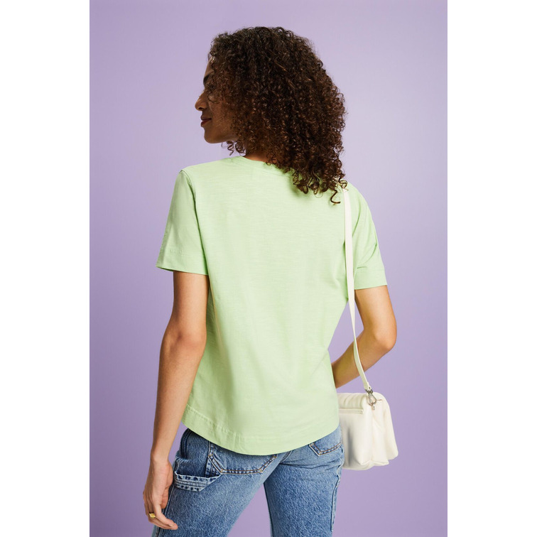 CAMISETA TEJIDO JERSEY CON CUELLO PICO MUJER ESPRIT