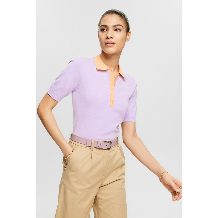 POLO COLORBLOCK EN MEZCLA DE ALGODÓN MUJER ESPRIT