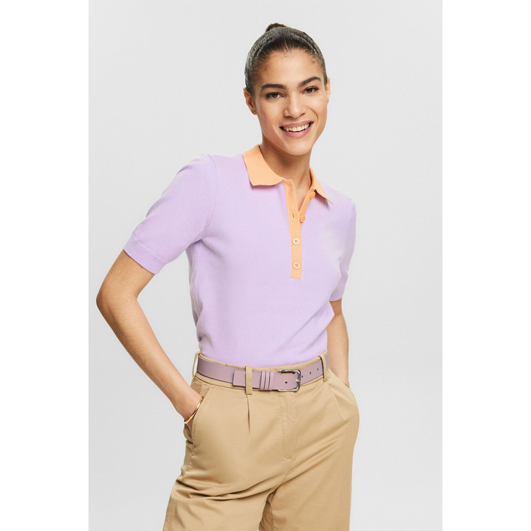 POLO COLORBLOCK EN MEZCLA DE ALGODÓN MUJER ESPRIT