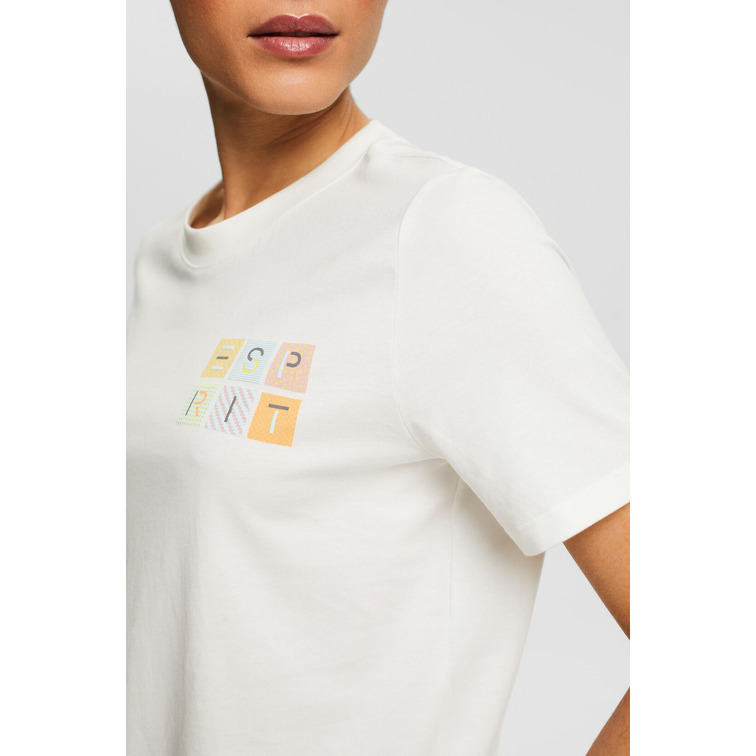 CAMISETA DE PUNTO CON LOGOTIPO MUJER ESPRIT