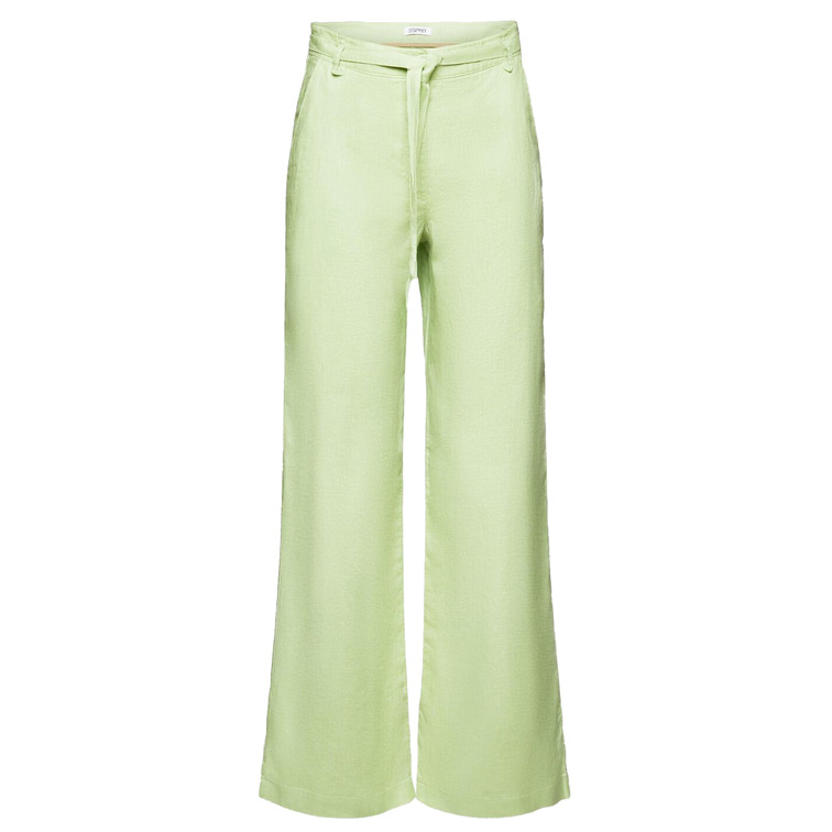 PANTALÓN WIDE LEG DE LINO CON CINTURÓN MUJER ESPRIT