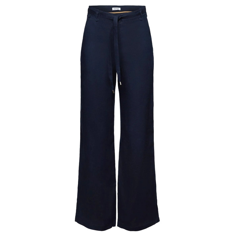 PANTALÓN WIDE LEG DE LINO CON CINTURÓN MUJER ESPRIT