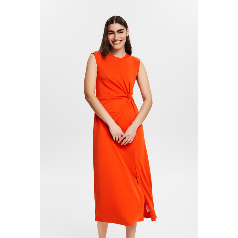 VESTIDO MIDI DE CREPE CON DISEÑO ANUDADO MUJER ESPRIT