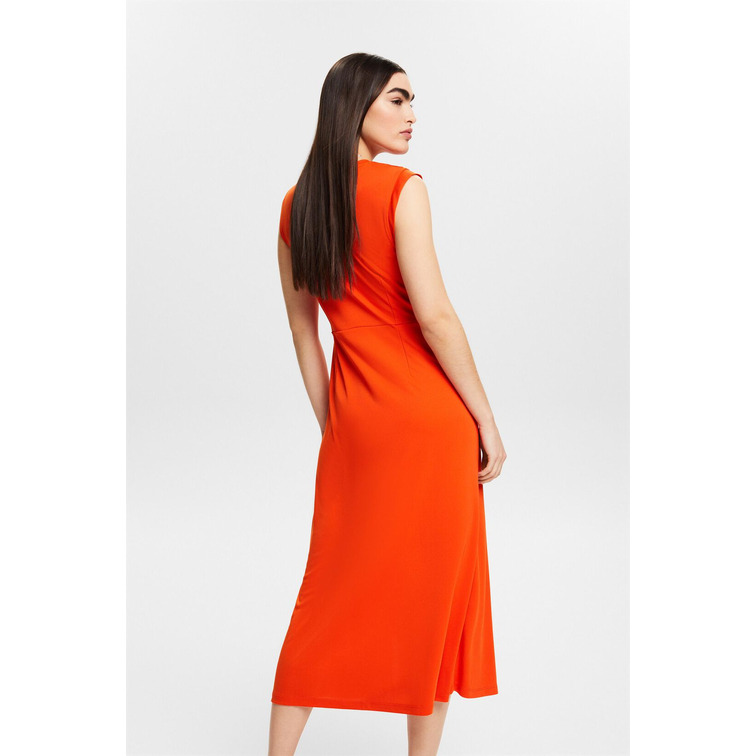 VESTIDO MIDI DE CREPE CON DISEÑO ANUDADO MUJER ESPRIT