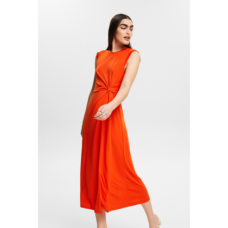 VESTIDO MIDI DE CREPE CON DISEÑO ANUDADO MUJER ESPRIT