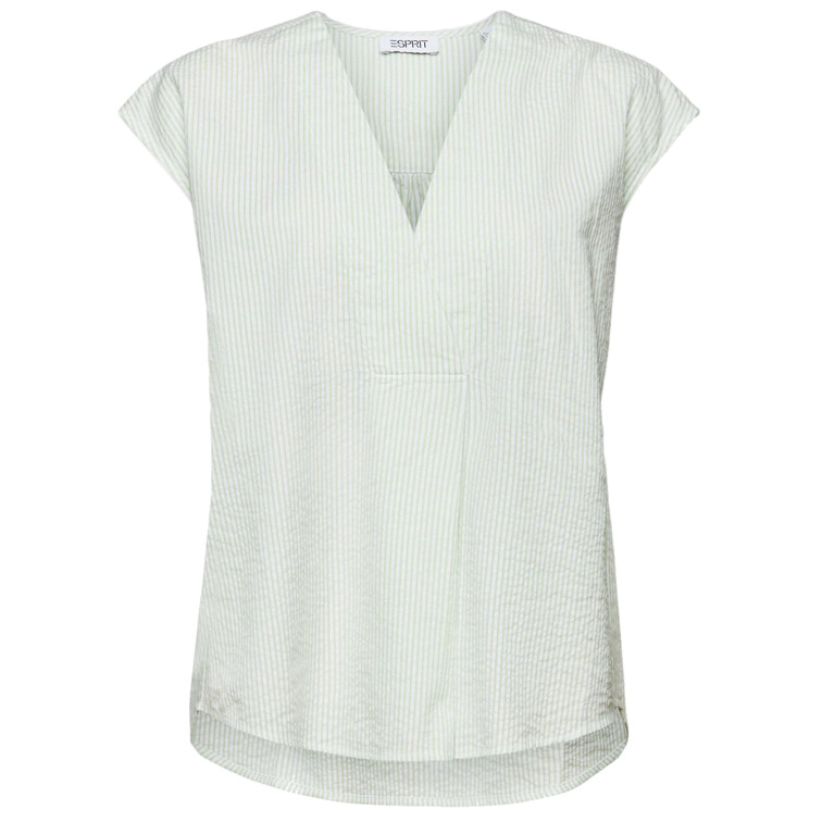 BLUSA DE ALGODÓN CON ESCOTE EN PICO MUJER ESPRIT