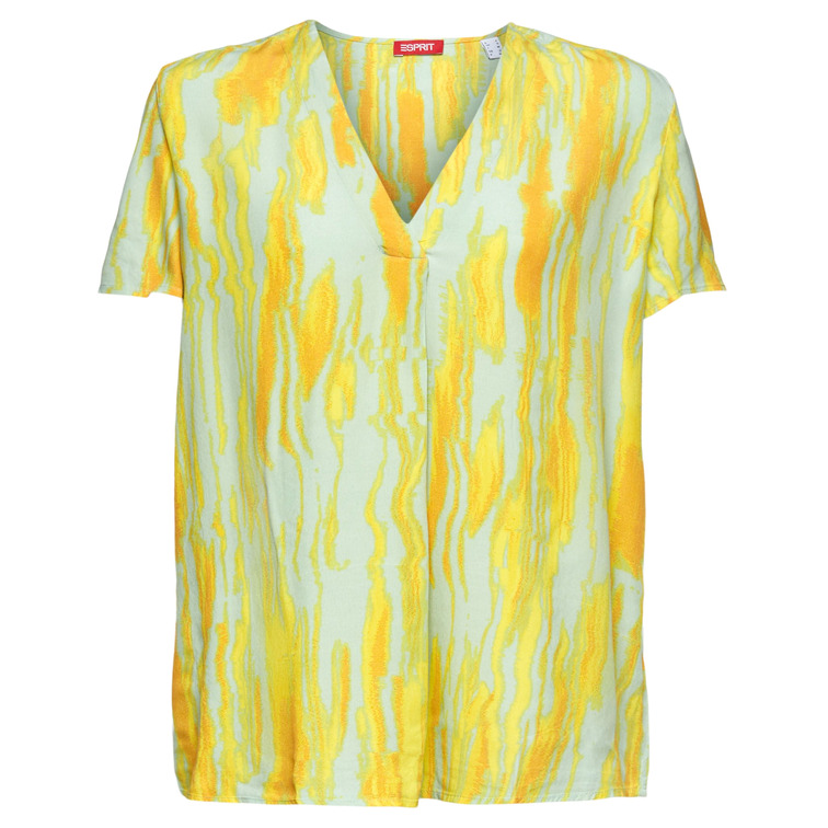 BLUSA ESTAMPADA CON CUELLO PICO MUJER ESPRIT