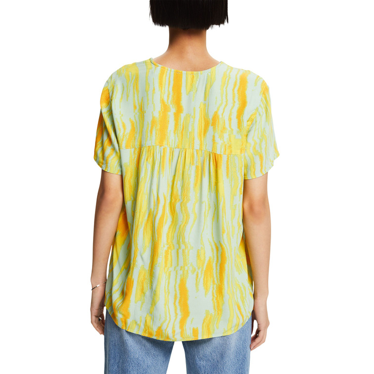 BLUSA ESTAMPADA CON CUELLO PICO MUJER ESPRIT