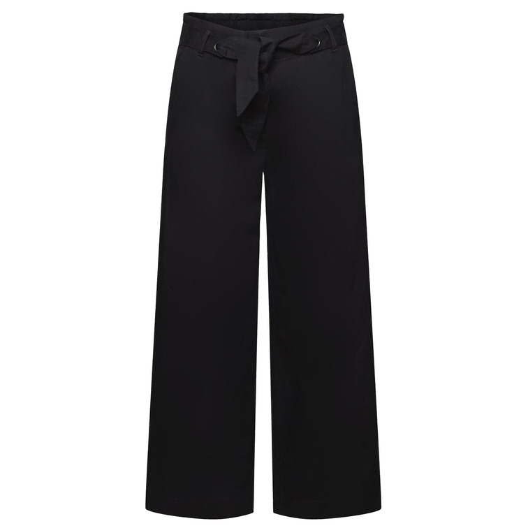 PANTALÓN CULOTTE CROP EN MEZCLA DE ALGODÓN Y LINO MUJER ESPRIT