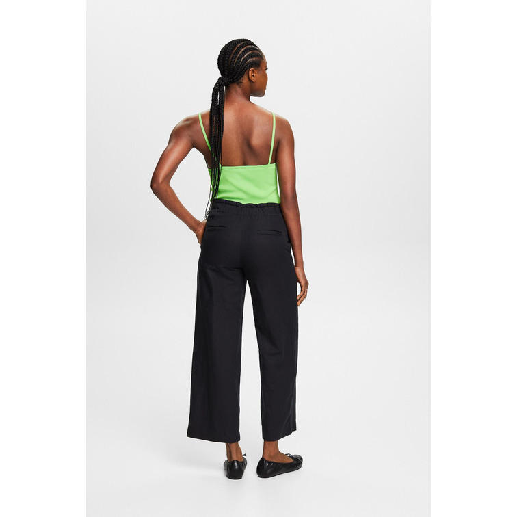 PANTALÓN CULOTTE CROP EN MEZCLA DE ALGODÓN Y LINO MUJER ESPRIT