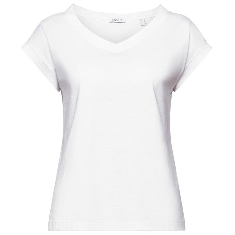 CAMISETA LISA CON CUELLO PICO MUJER ESPRIT