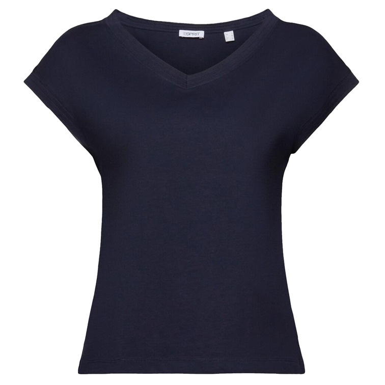 CAMISETA LISA CON CUELLO PICO MUJER ESPRIT