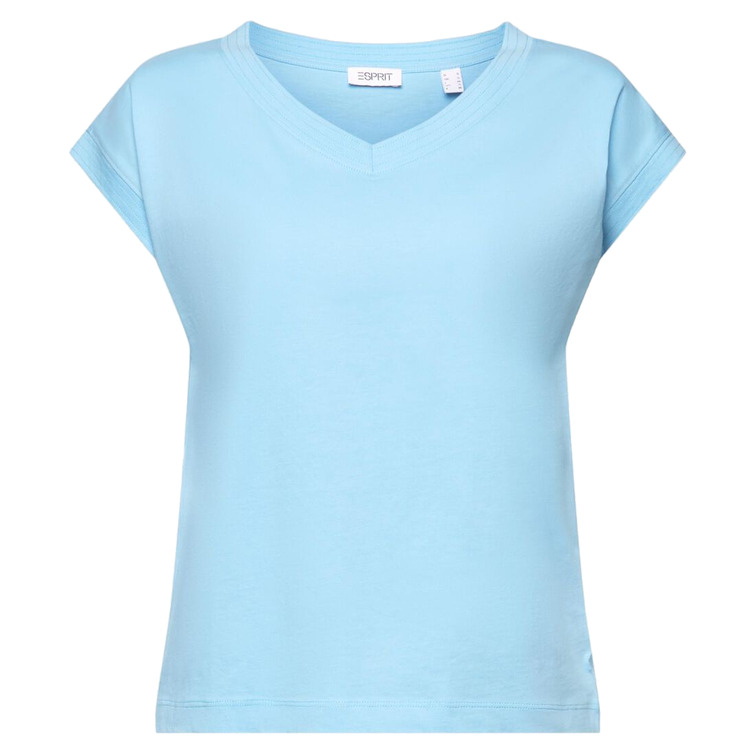 CAMISETA LISA CON CUELLO PICO MUJER ESPRIT