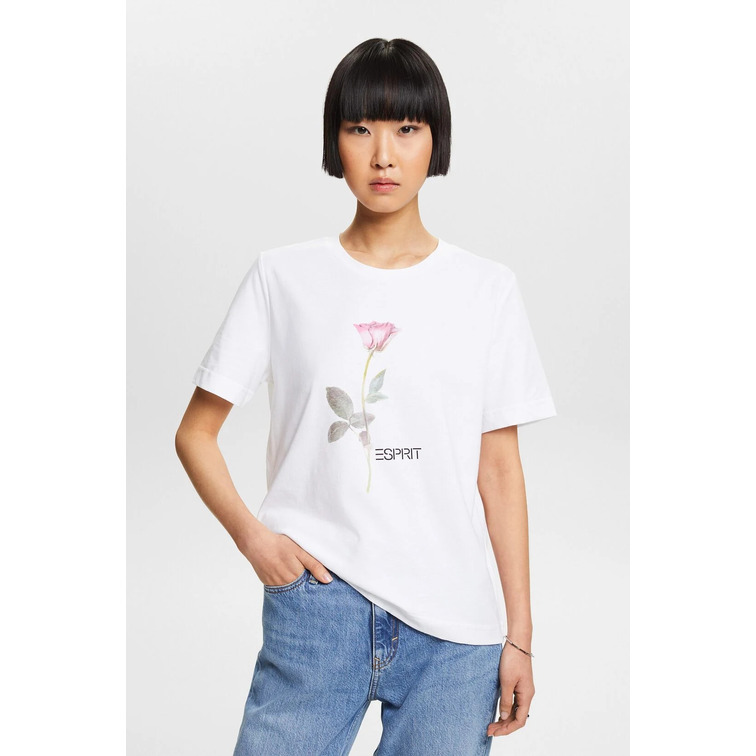 CAMISETA CON FLOR ESTAMPADA MUJER ESPRIT