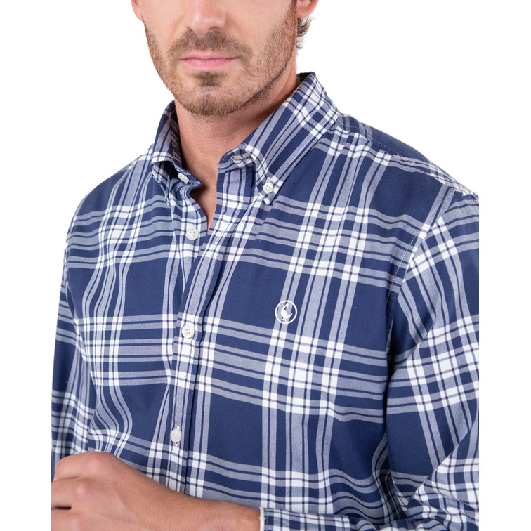 CAMISA HOMBRE  EL GANSO CAMISA TARTÁN MARINO