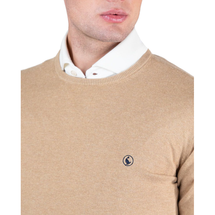 JERSEY HOMBRE  GANSO JERSEY CUELLO REDONDO CAMEL