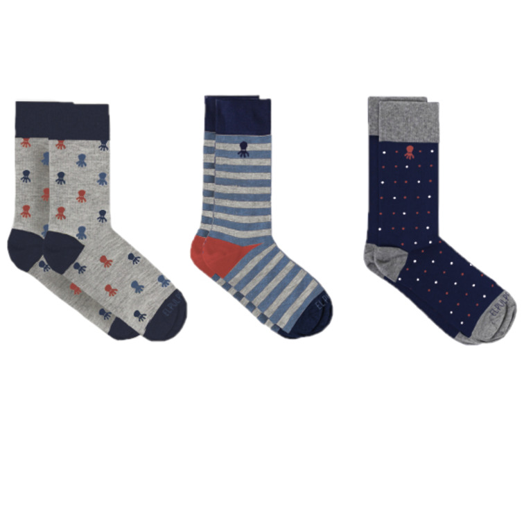 PACK 3 CALCETINES HOMBRE EL PULPO SHADES OF WINTER MULTICOLOR