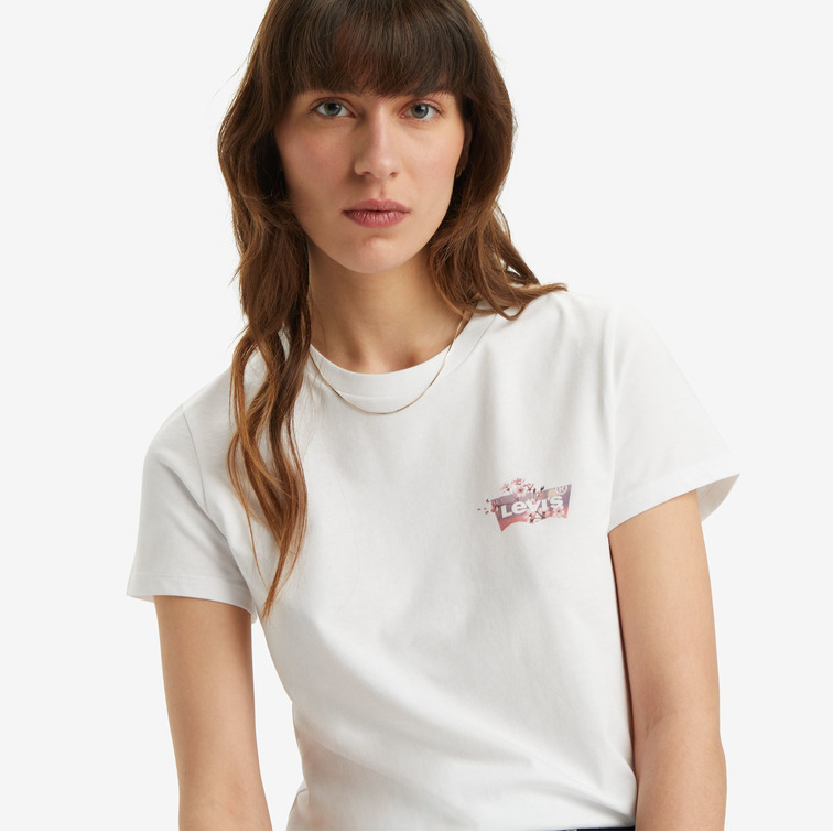 CAMISETA MUJER LEVIS PERFECT LOGO FLORES