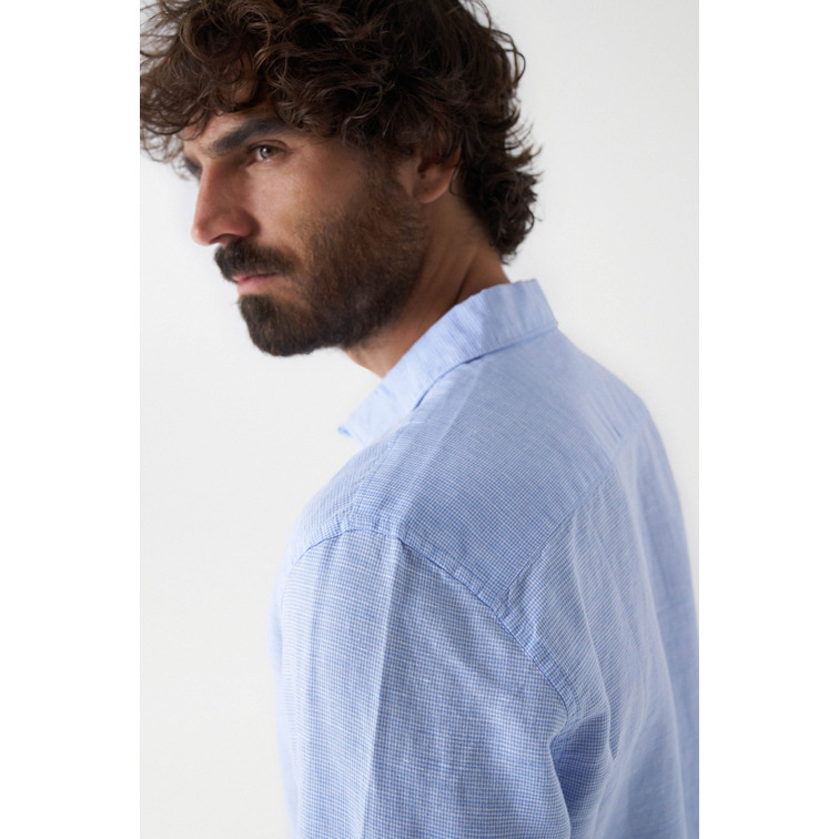 CAMISA DE ALGODÓN Y LINO HOMBRE SALSA