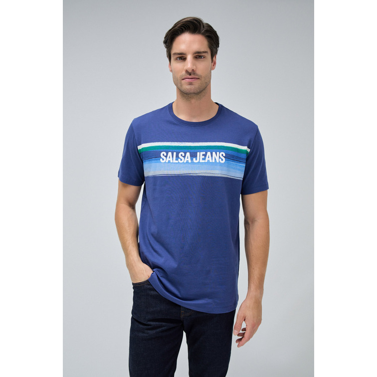 CAMISETA HOMBRE  SALSA T-SHIRT SLIM FIT W/CHEST PRINT