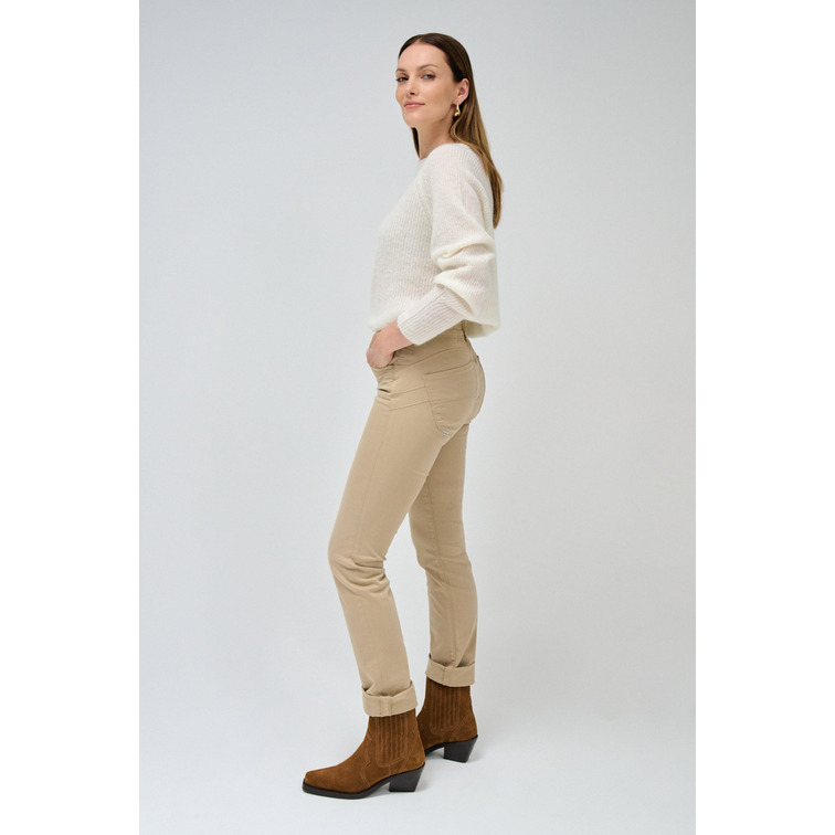 VAQUERO BEIGE MUJER SALSA JEANS SLIM EFECTO PUSH IN