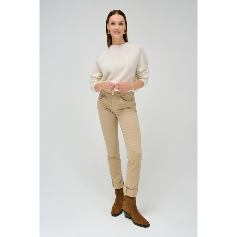 VAQUERO BEIGE MUJER SALSA JEANS SLIM EFECTO PUSH IN