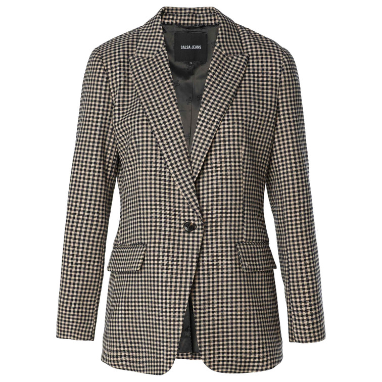 ABRIGO MUJER  SALSA CHECKERED SUIT BLAZER