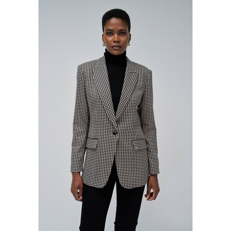 ABRIGO MUJER  SALSA CHECKERED SUIT BLAZER