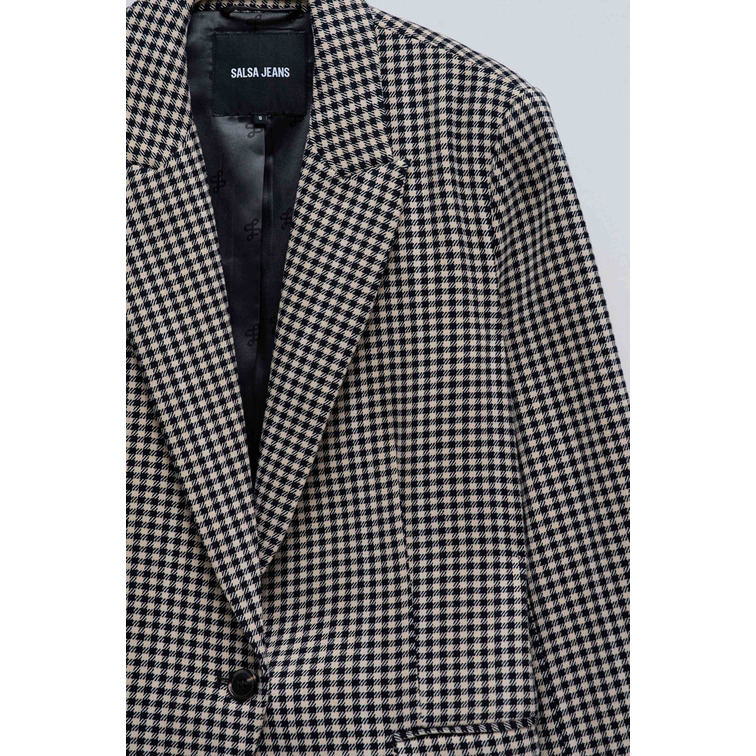 ABRIGO MUJER  SALSA CHECKERED SUIT BLAZER