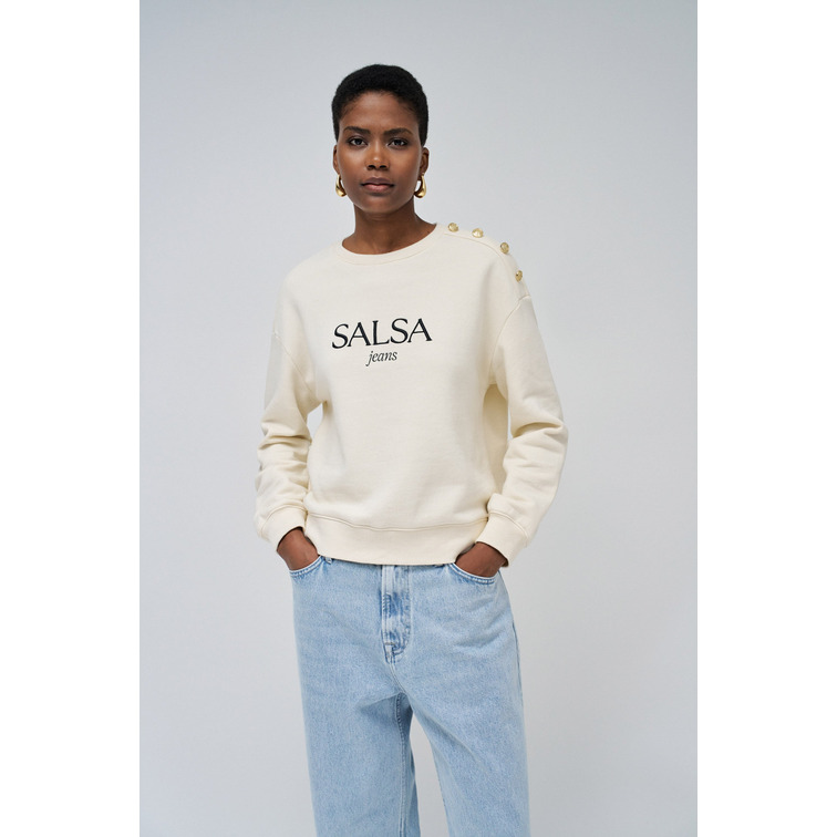 SUDADERA MUJER SALSA JEANS CON LOGO