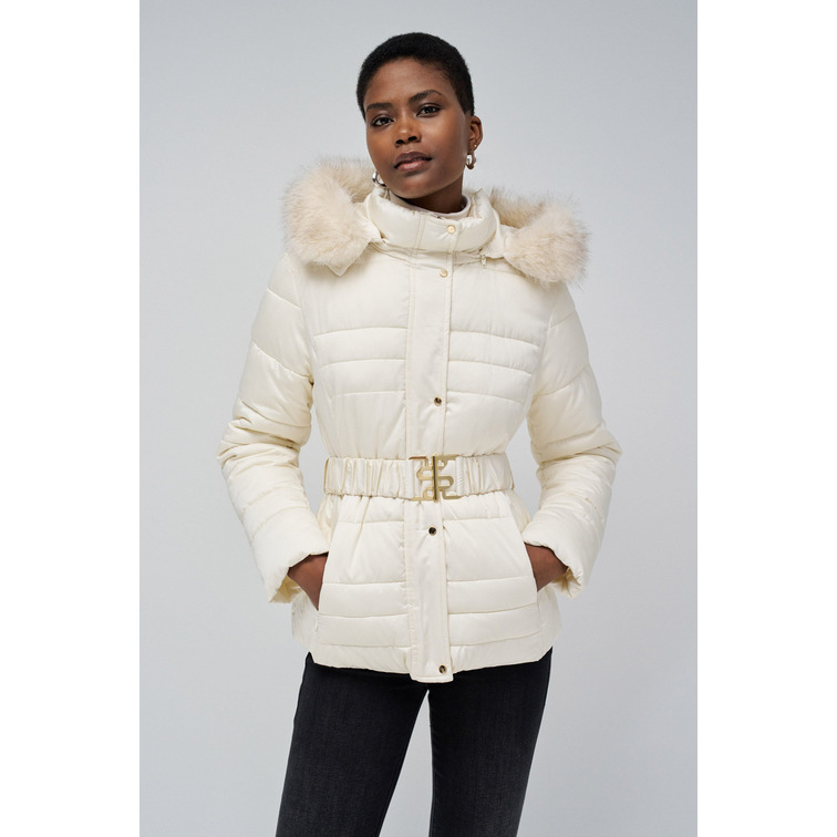 ABRIGO MUJER  SALSA SHORT PUFFER COAT WITH FUR HOO