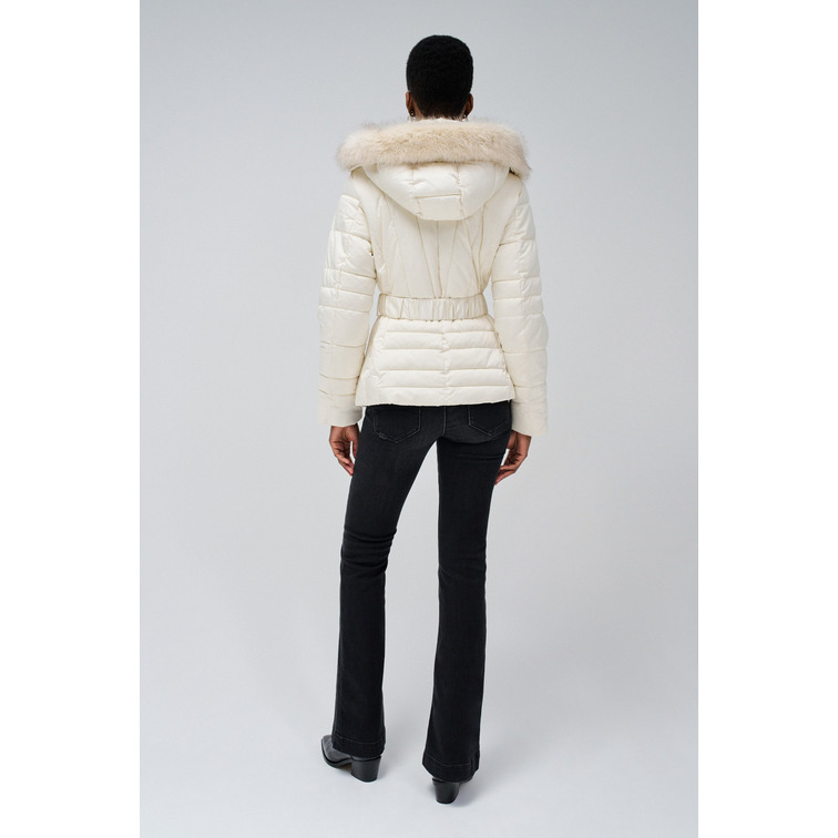 ABRIGO MUJER  SALSA SHORT PUFFER COAT WITH FUR HOO