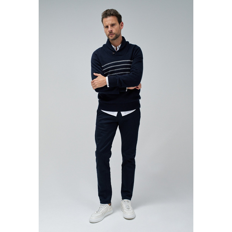 JERSEY HOMBRE  SALSA JEANS SHAWL COLLAR KNIT SWEATER