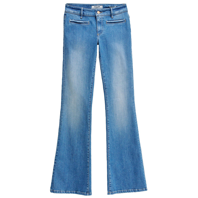 VAQUERO FLARE MUJER SALSA JEANS WONDER TIRO BAJO EFECTO PUSH UP