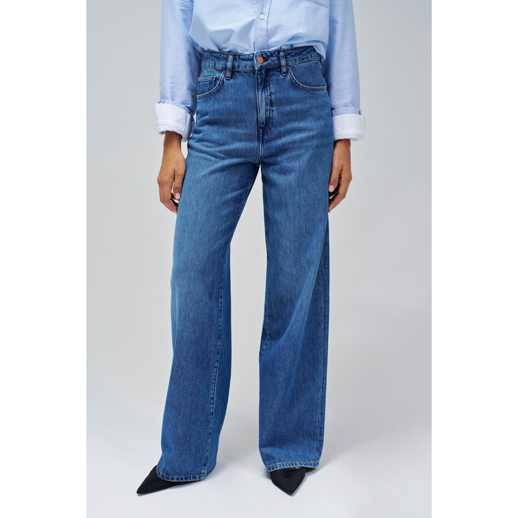 VAQUERO MUJER SALSA JEANS DE CORTE AMPLIO RECTO TIRO ALTO