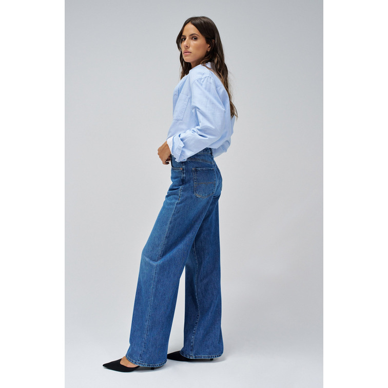 VAQUERO MUJER SALSA JEANS DE CORTE AMPLIO RECTO TIRO ALTO