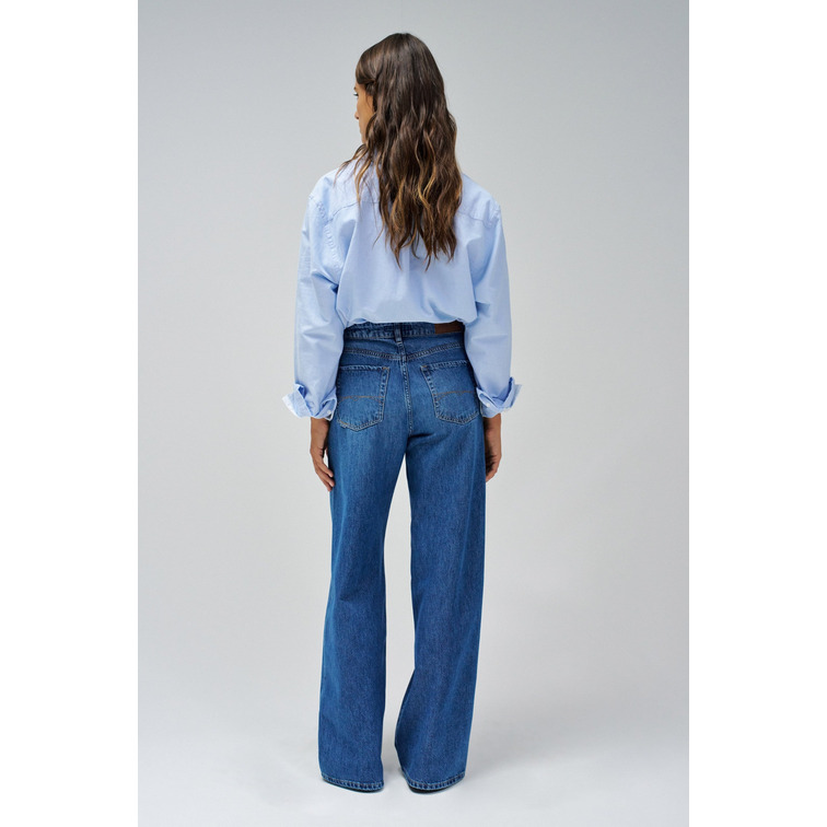 VAQUERO MUJER SALSA JEANS DE CORTE AMPLIO RECTO TIRO ALTO