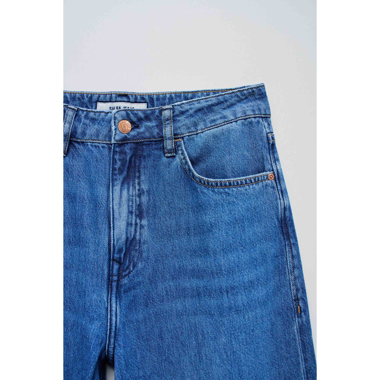 VAQUERO MUJER SALSA JEANS DE CORTE AMPLIO RECTO TIRO ALTO