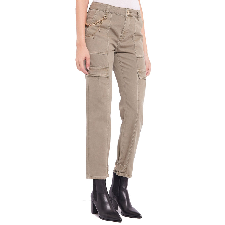 PANTALÓN CARGO MUJER GAUDI JEANS FIT ENTALLADO