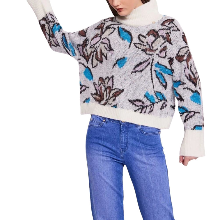 JERSEY MUJER GAUDI JEANS CUELLO ALTO ESTAMPADO FLORAL