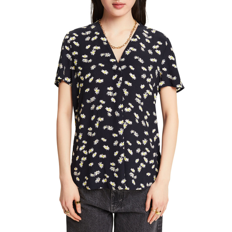 BLUSA ESTAMPADA CON ESCOTE PICO MUJER ESPRIT