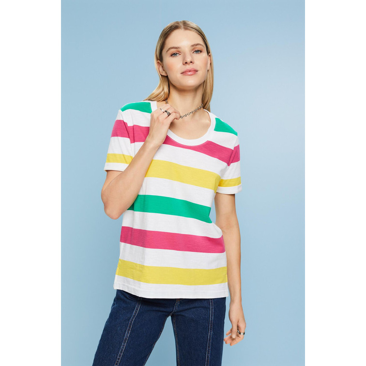 CAMISETA DE TEJIDO JERSEY A RAYAS MUJER ESPRIT