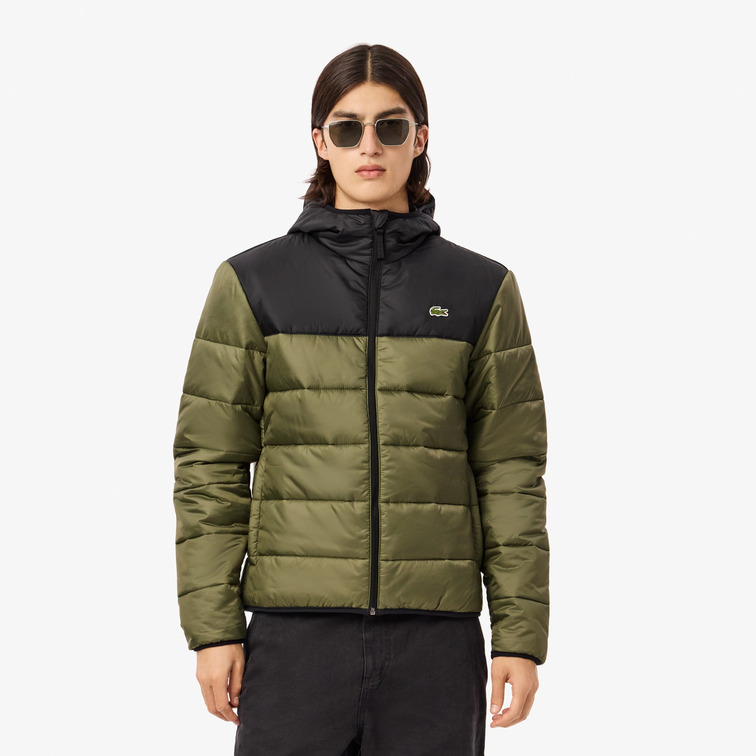 CAZADORA ACOLCHADA HOMBRE LACOSTE IMPERMEABLE ESTILO COLORBLOCK