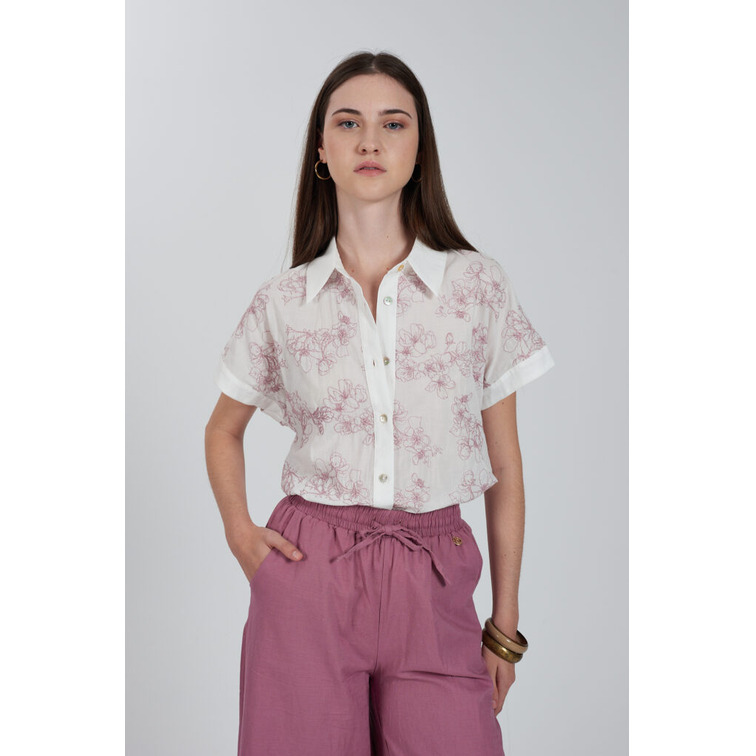 MUJER CAMICIA DONNA CROPPED IN MUSSO 2101