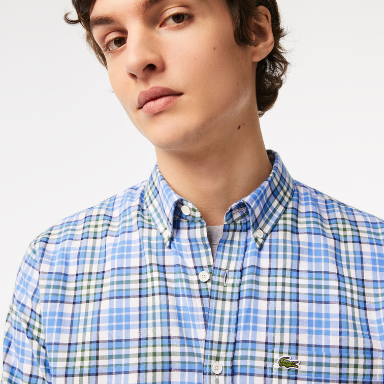 CAMISA EN ALGODÓN ECOLÓGICO DE CUADROS HOMBRE LACOSTE