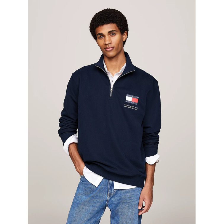 SUDADERA DE MEDIA CREMALLERA CON LOGO HOMBRE TOMMY JEANS