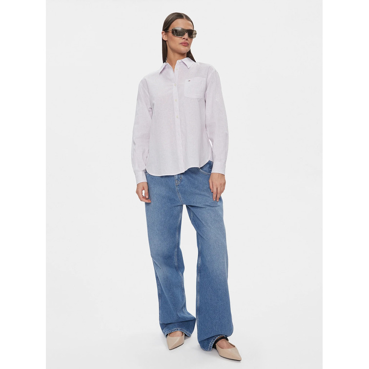 CAMISA MUJER TOMMY JEANS DE RAYAS CORTE HOLGADO