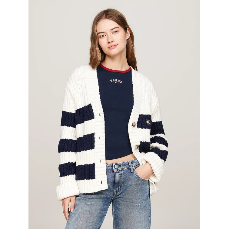 CÁRDIGAN OVERSIZE DE MEZCLA DE LANA CON LOGO MUJER TOMMY JEANS