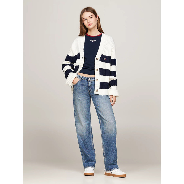 CÁRDIGAN OVERSIZE DE MEZCLA DE LANA CON LOGO MUJER TOMMY JEANS